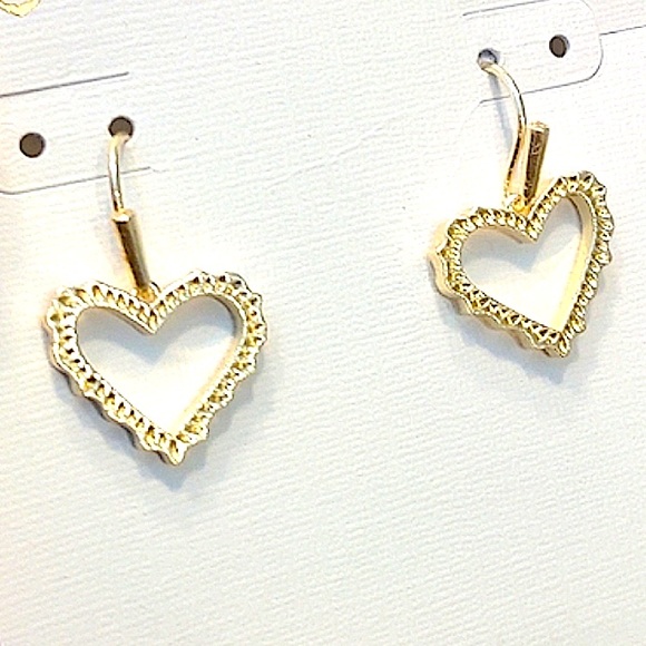 NEW Kendra Scott Sophee Heart Drop Earrings in Gold - Picture 6 of 7
